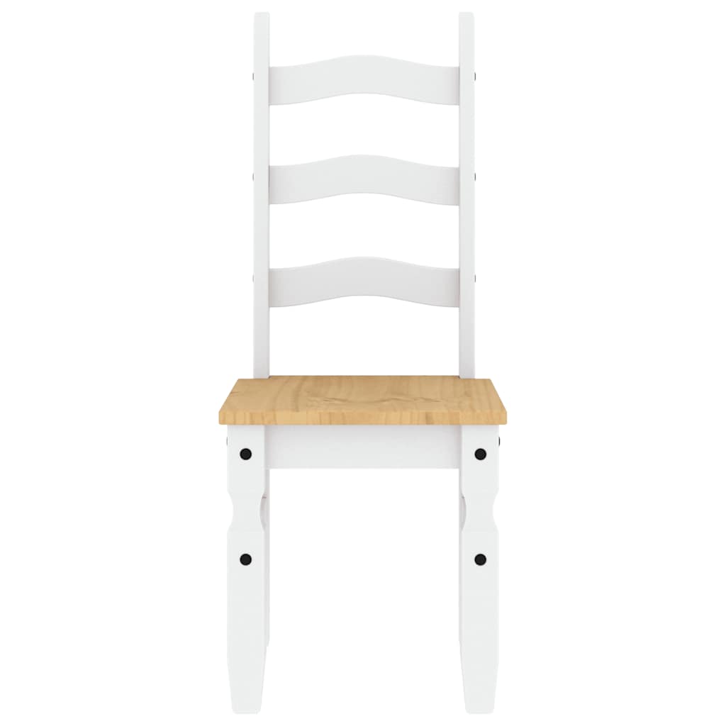 7 Piece Dining Set PANAMA White Solid Wood Pine