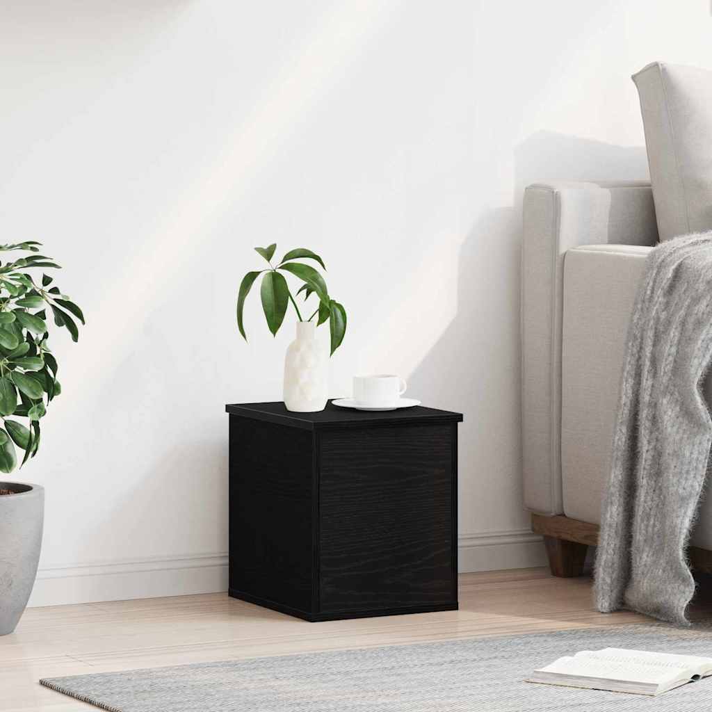 Storage Box Black Oak 30 x 35 x 35 cm Engineered Wood