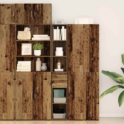 Bookcase with Drawer Old Wood 30 x 42.4 x 185.2 cm