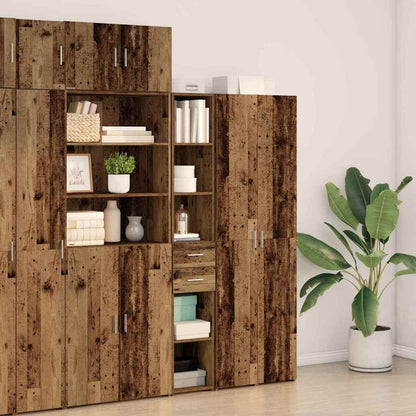 Bookcase with Drawer Old Wood 30 x 42.4 x 185.2 cm