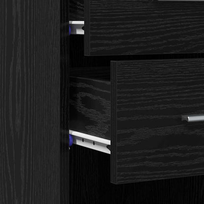 Bookcase with Drawer Black Oak 30 x 42.4 x 185.2 cm