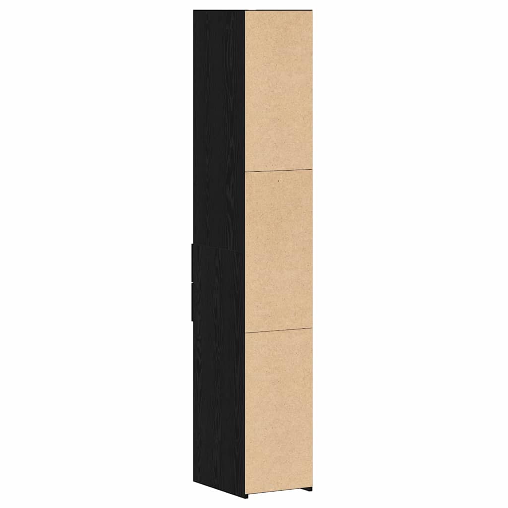 Bookcase with Drawer Black Oak 30 x 42.4 x 185.2 cm