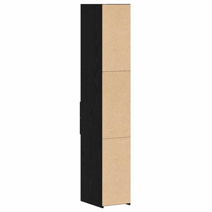 Bookcase with Drawer Black Oak 30 x 42.4 x 185.2 cm
