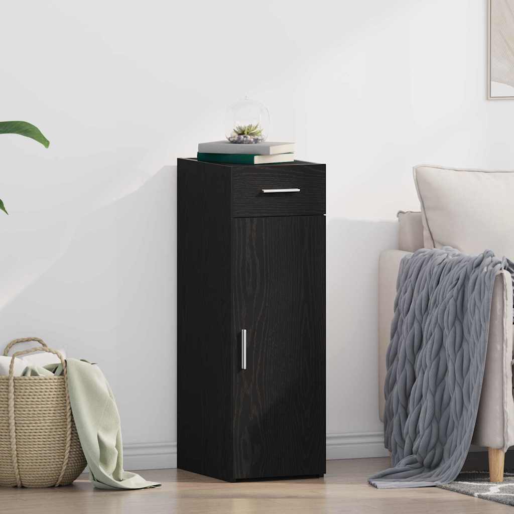 Sideboard with Drawer Black Oak 30 x 42.5 x 93 cm
