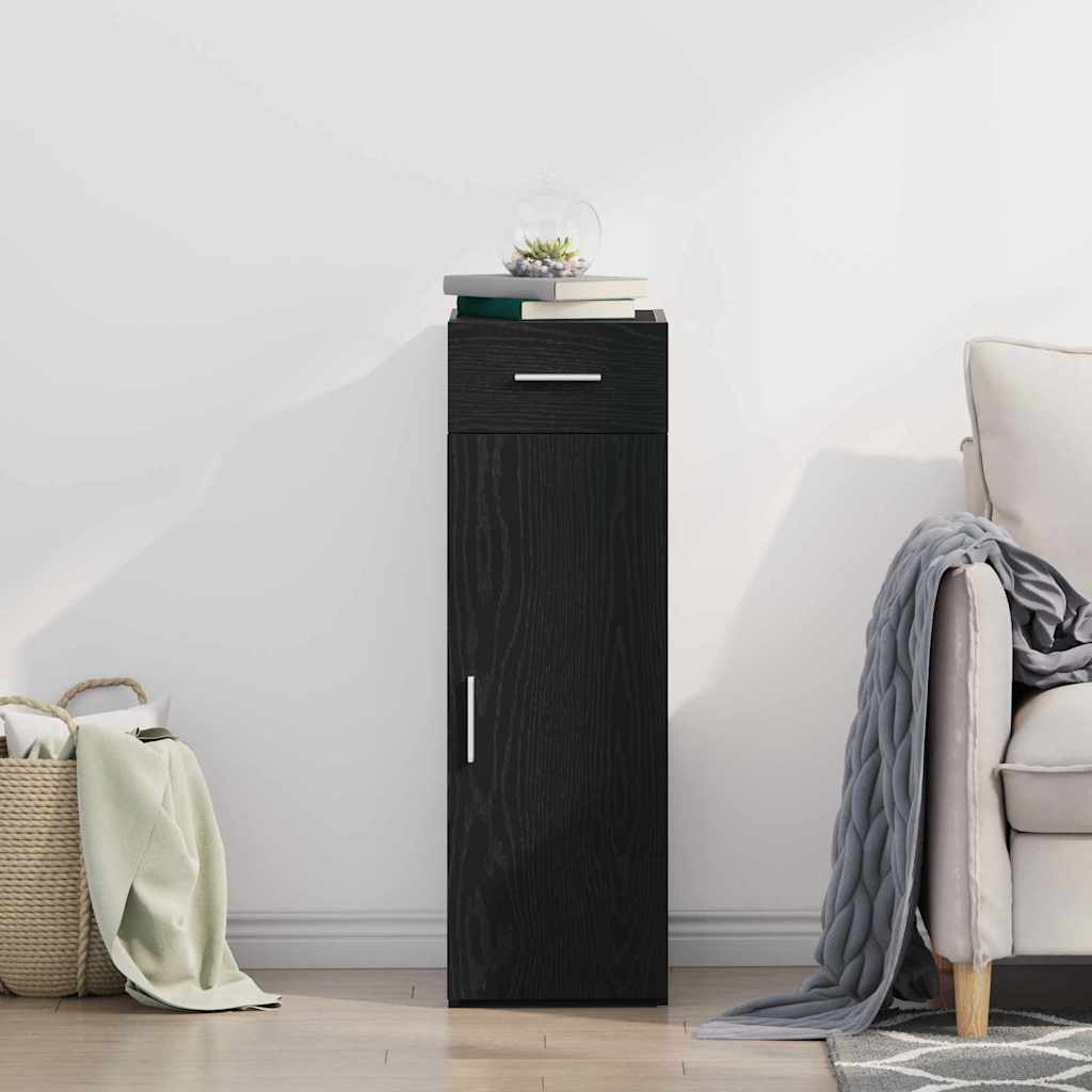 Sideboard with Drawer Black Oak 30 x 42.5 x 93 cm