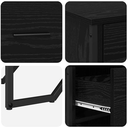 Sideboard with Drawer Black Oak 97 x 32.5 x 74.5 cm