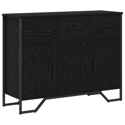 Sideboard with Drawer Black Oak 97 x 32.5 x 74.5 cm