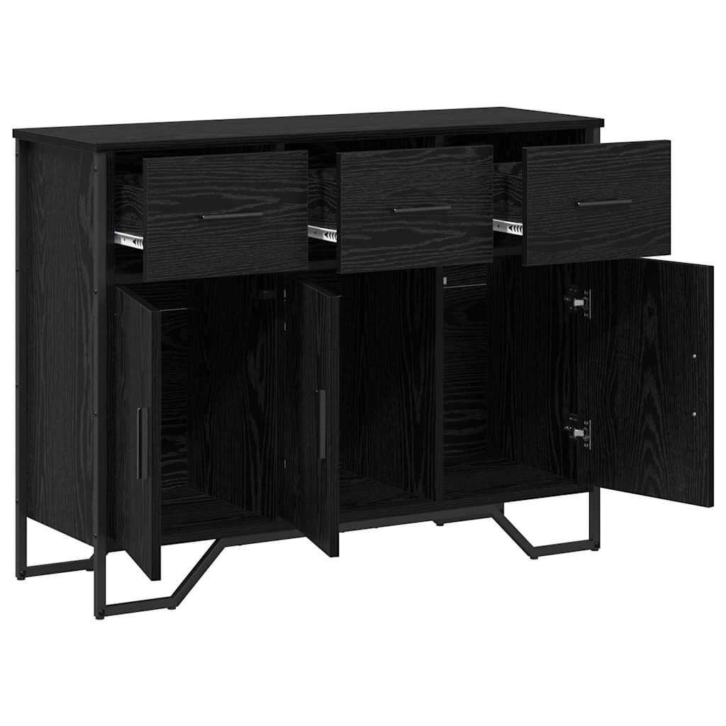 Sideboard with Drawer Black Oak 97 x 32.5 x 74.5 cm