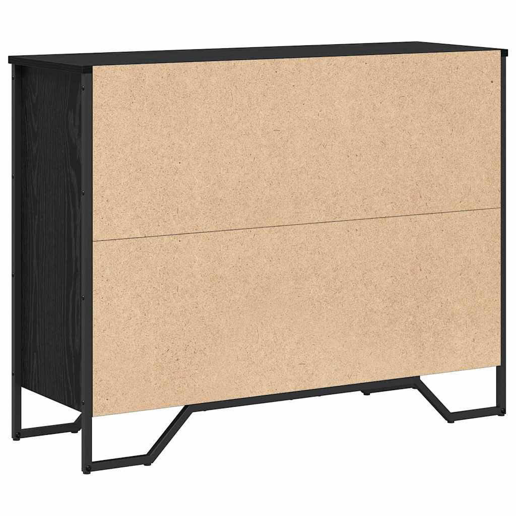 Sideboard with Drawer Black Oak 97 x 32.5 x 74.5 cm