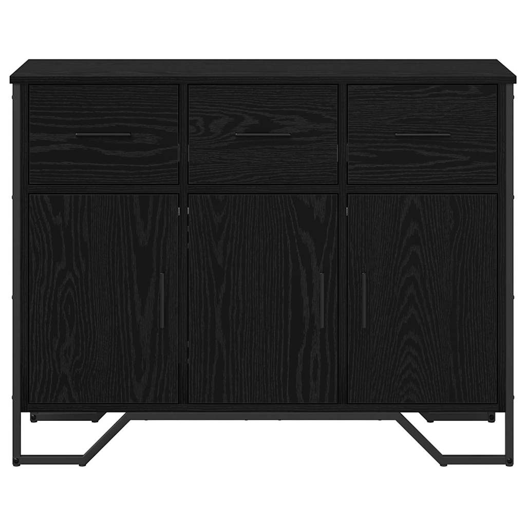 Sideboard with Drawer Black Oak 97 x 32.5 x 74.5 cm