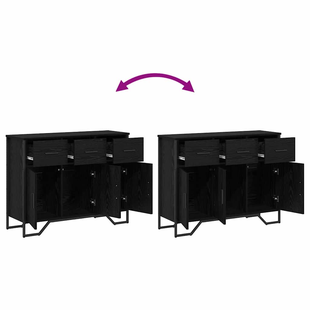 Sideboard with Drawer Black Oak 97 x 32.5 x 74.5 cm