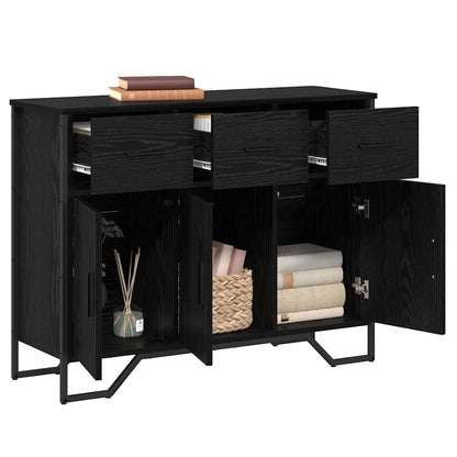 Sideboard with Drawer Black Oak 97 x 32.5 x 74.5 cm