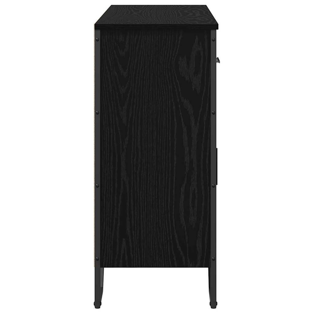 Sideboard with Drawer Black Oak 97 x 32.5 x 74.5 cm