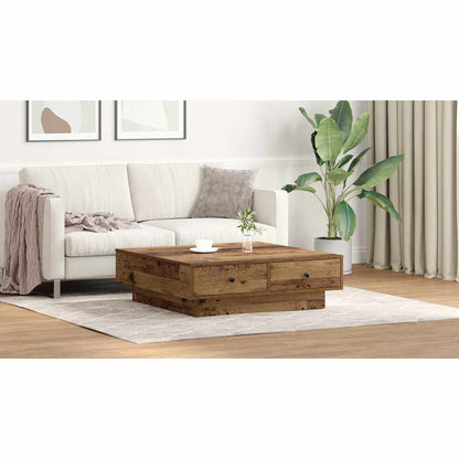 Coffee Table Old Wood 90 x 90 x 28 cm Engineered Wood
