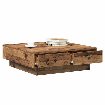 Coffee Table Old Wood 90 x 90 x 28 cm Engineered Wood