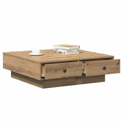 Coffee Table Artisan Oak 90 x 90 x 28 cm Engineered Wood