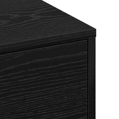 Coffee Table Black Oak 90 x 90 x 28 cm Engineered Wood