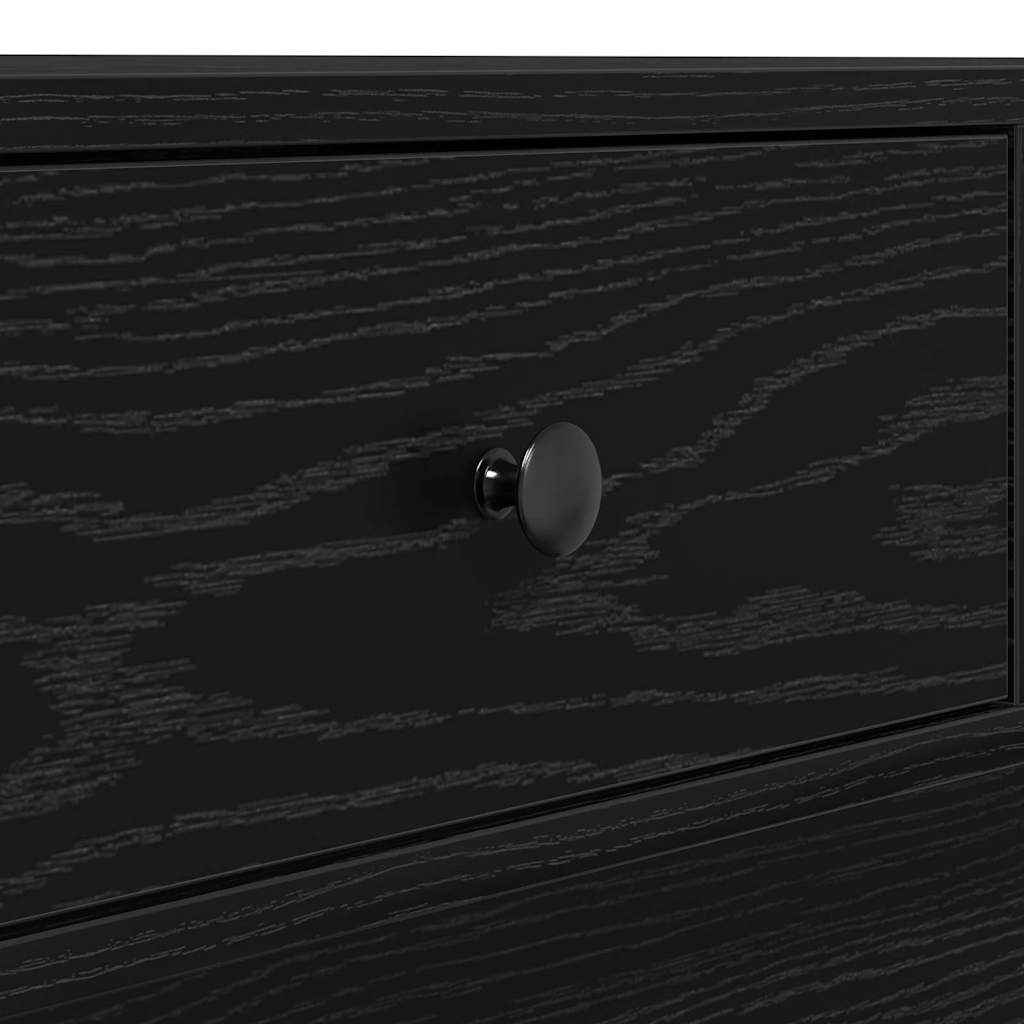 Coffee Table Black Oak 90 x 90 x 28 cm Engineered Wood