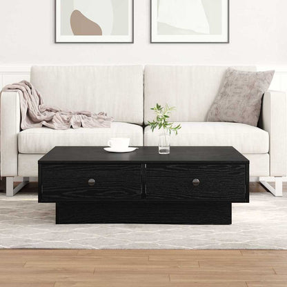 Coffee Table Black Oak 90 x 90 x 28 cm Engineered Wood