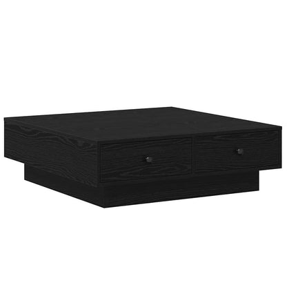 Coffee Table Black Oak 90 x 90 x 28 cm Engineered Wood