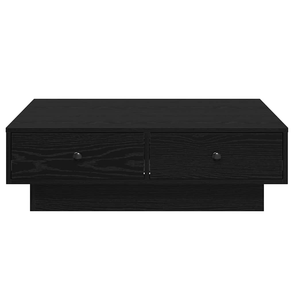 Coffee Table Black Oak 90 x 90 x 28 cm Engineered Wood
