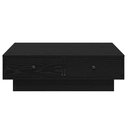 Coffee Table Black Oak 90 x 90 x 28 cm Engineered Wood