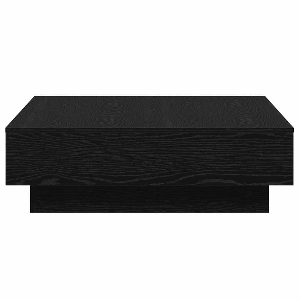 Coffee Table Black Oak 90 x 90 x 28 cm Engineered Wood