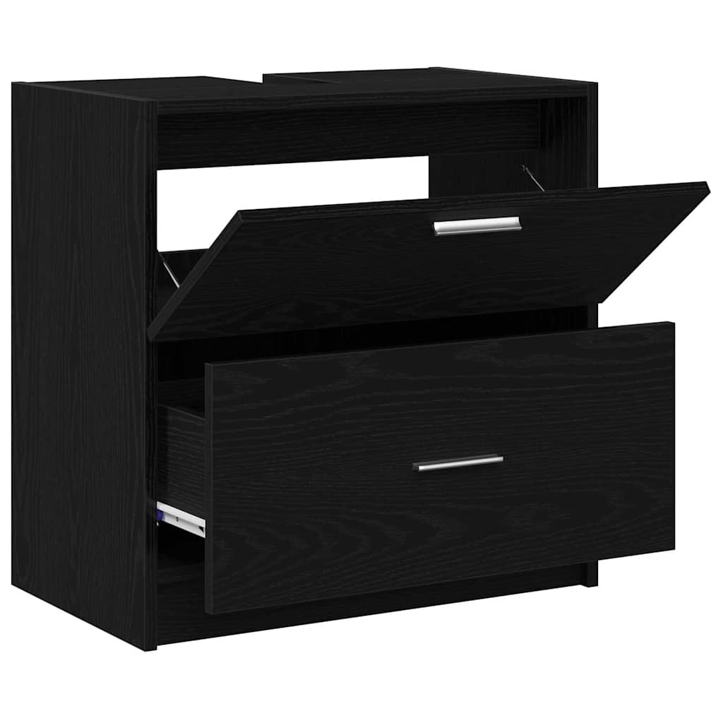 Bathroom Cabinet Black Oak 59 x 37 x 59 cm Engineered wood