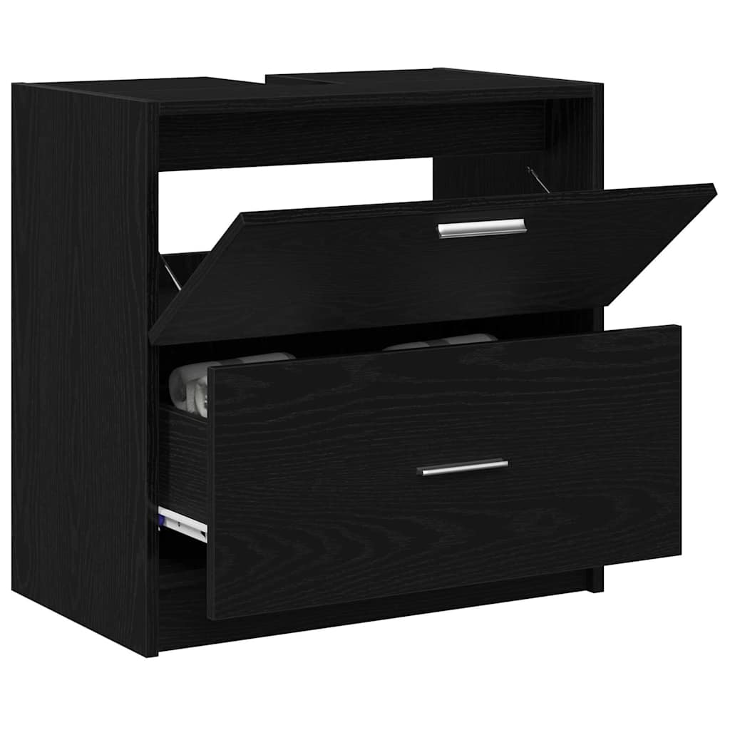 Bathroom Cabinet Black Oak 59 x 37 x 59 cm Engineered wood