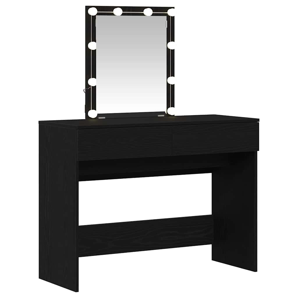 Dressing Table Black Oak 100 x 40 x 130 cm Engineered Wood
