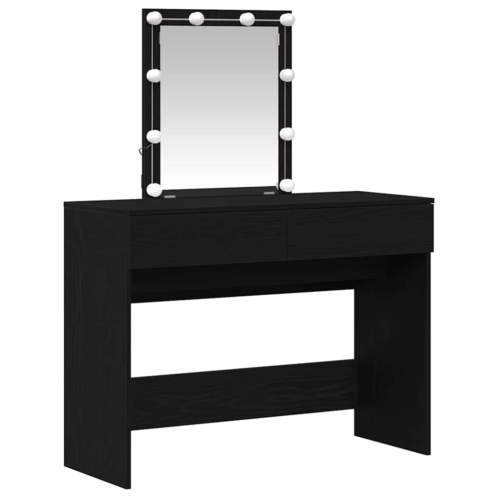 Dressing Table Black Oak 100 x 40 x 130 cm Engineered Wood