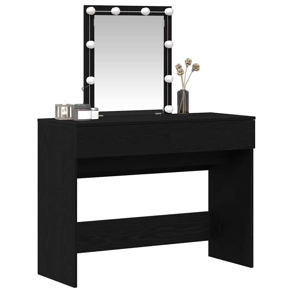 Dressing Table Black Oak 100 x 40 x 130 cm Engineered Wood