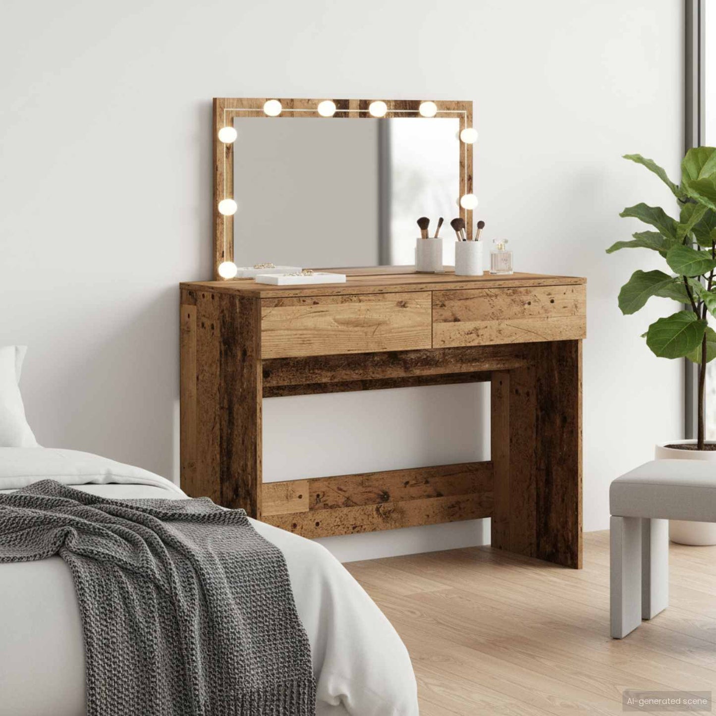Dressing Table Old Wood 100 x 40 x 120 cm Engineered Wood