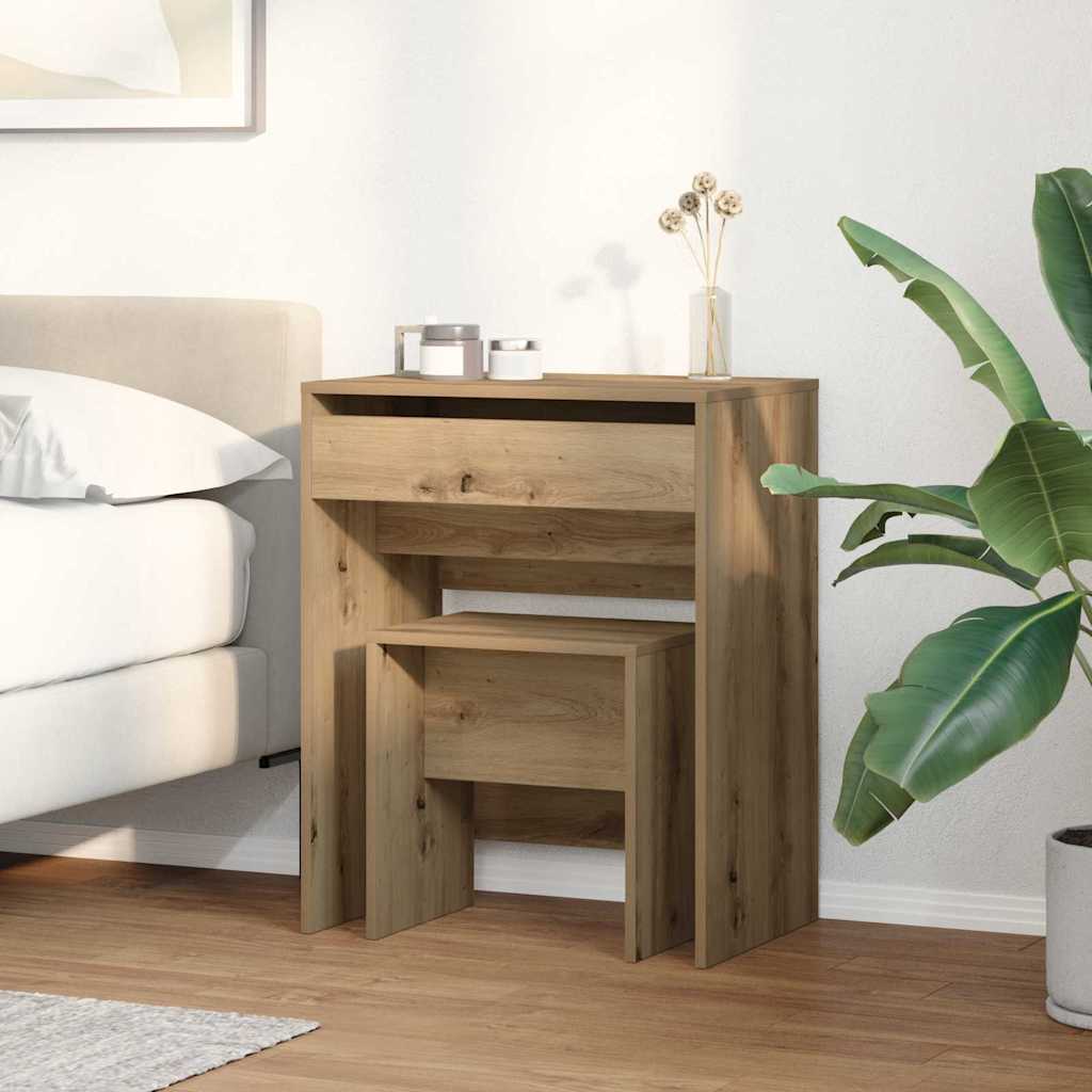 Dressing Table Artisan oak 60 x 40 x 75 cm Engineered wood