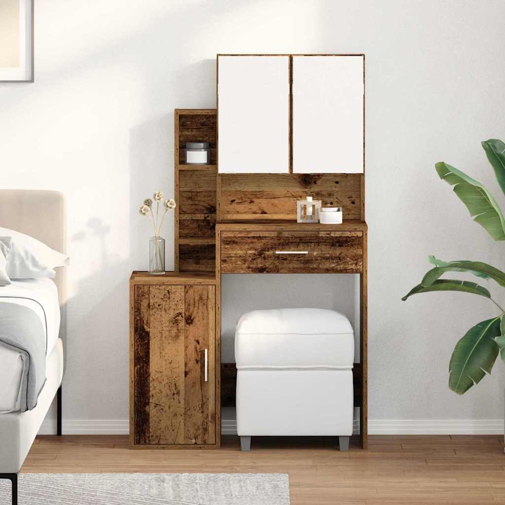 Dressing Table Old Wood 80 x 35 x 132 cm Engineered Wood