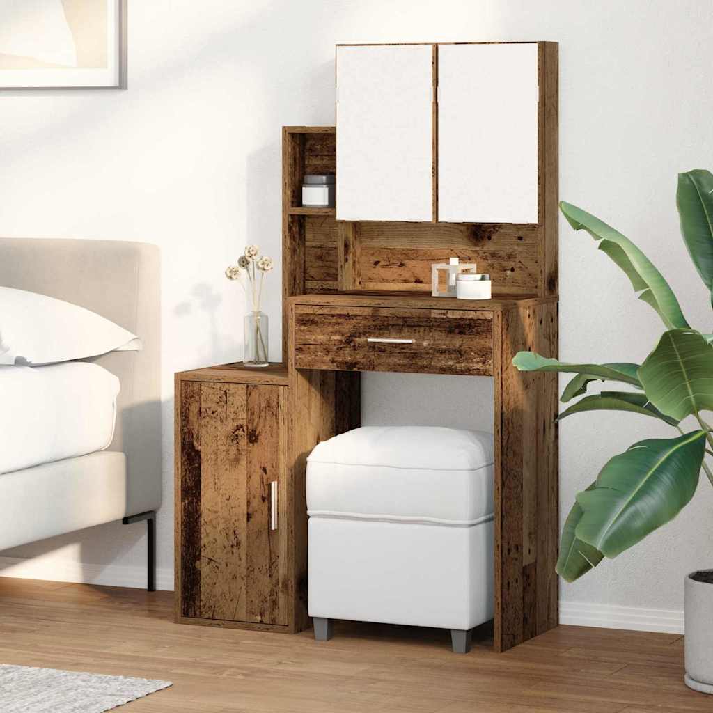 Dressing Table Old Wood 80 x 35 x 132 cm Engineered Wood