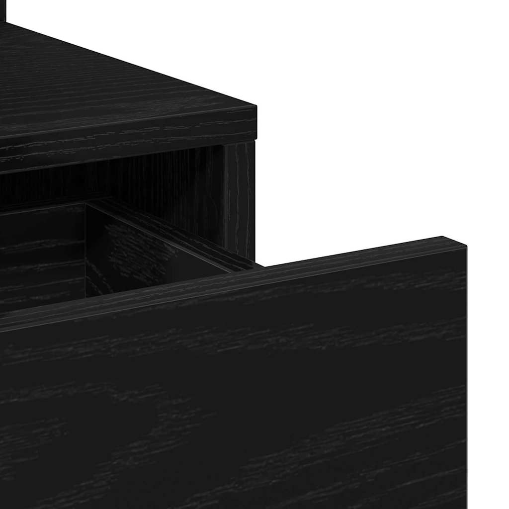 Dressing Table Black Oak 80 x 35 x 132 cm Engineered Wood