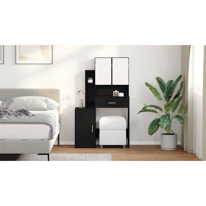 Dressing Table Black Oak 80 x 35 x 132 cm Engineered Wood
