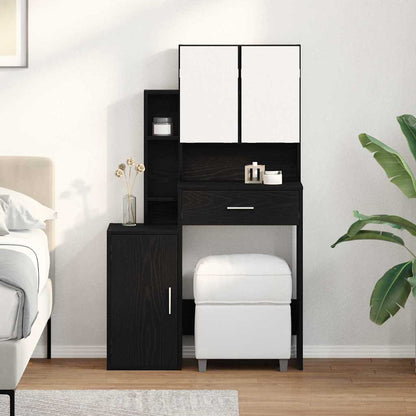 Dressing Table Black Oak 80 x 35 x 132 cm Engineered Wood