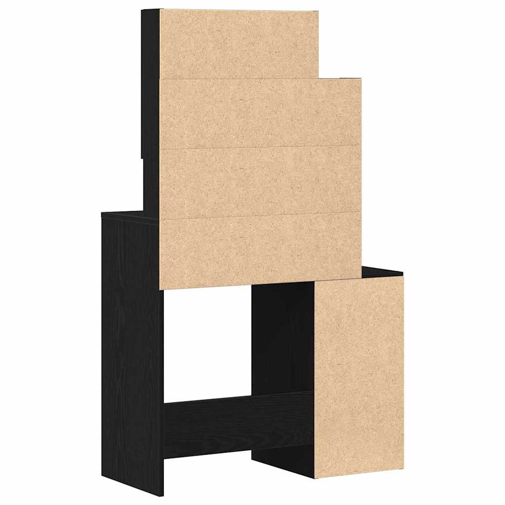 Dressing Table Black Oak 80 x 35 x 132 cm Engineered Wood