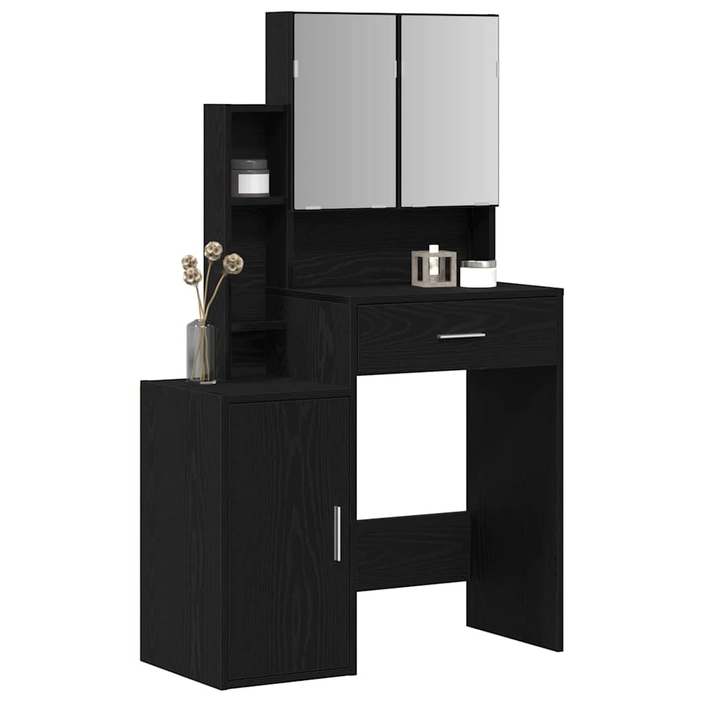 Dressing Table Black Oak 80 x 35 x 132 cm Engineered Wood