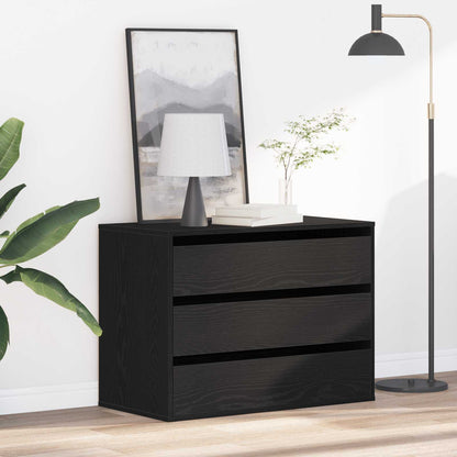 Drawer Cabinet 3-Drawer Black 80 x 41 x 58 cm Engineered Wood