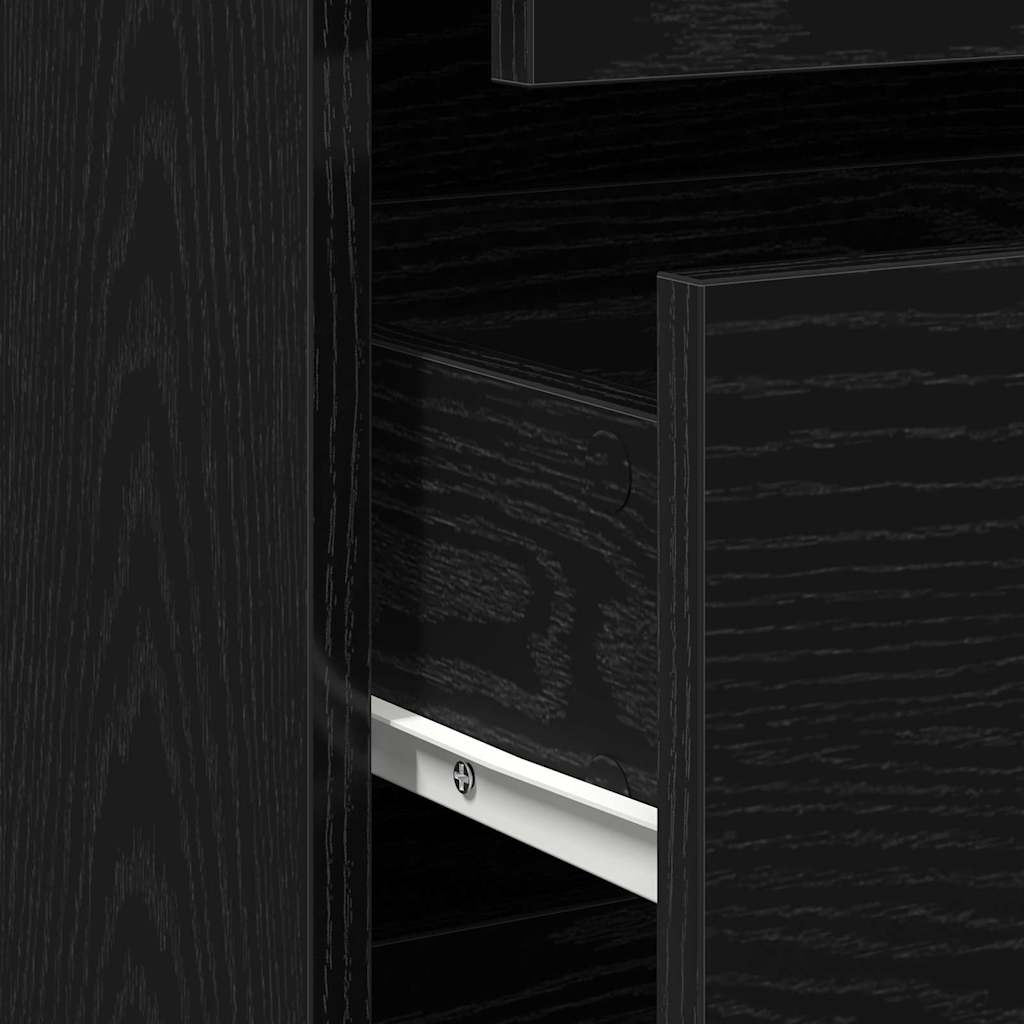 Drawer Cabinet Black 60 x 41 x 76 cm Engineered Wood