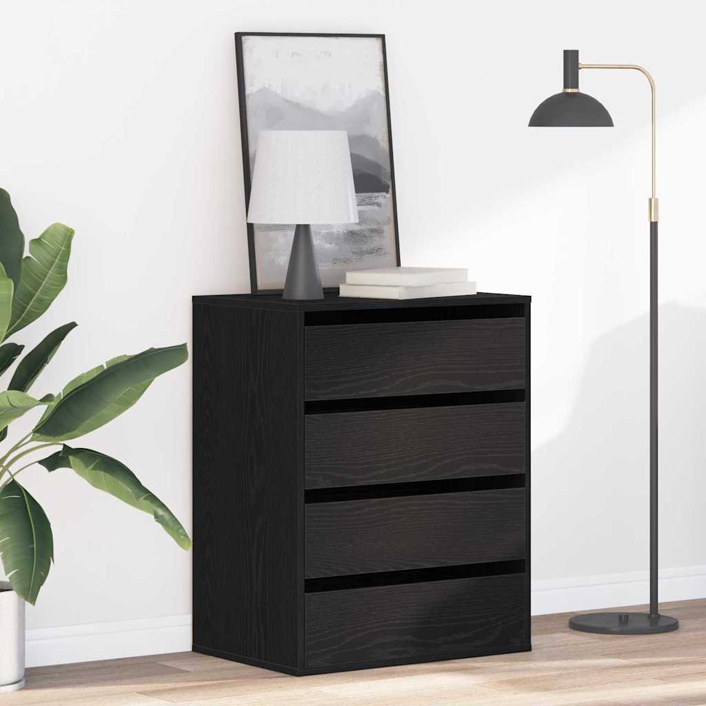 Drawer Cabinet Black 60 x 41 x 76 cm Engineered Wood