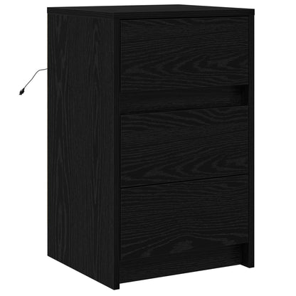Bedside Cabinet Black Oak 38 x 34 x 61 cm Engineered wood