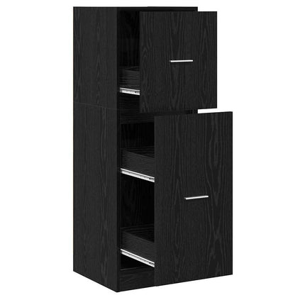 Apothecary Cabinet Black oak 40 x 41 x 118 cm Engineered wood