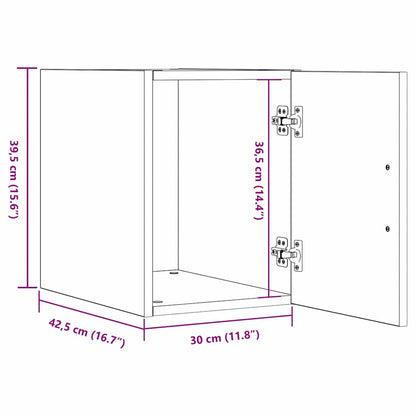 Wall-Mounted Cabinet Wall-mounted Black Oak 30 x 42.5 x 39.5 cm