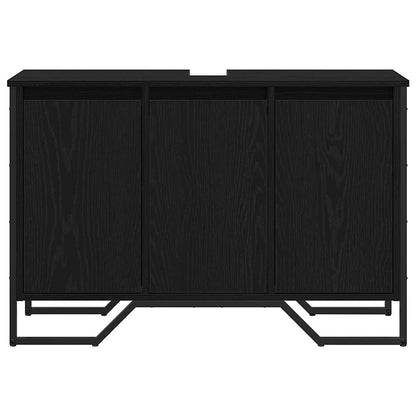 Bathroom Sink Cabinet Black Oak 91 x 35 x 60 cm Engineered wood