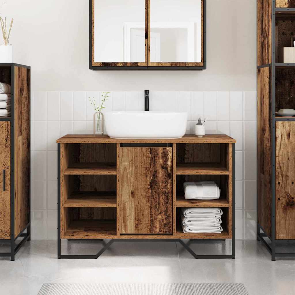 Bathroom Sink Cabinet Old Wood 91 x 35 x 60 cm Engineered wood