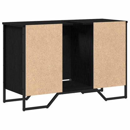 Bathroom Sink Cabinet Black Oak 91 x 35 x 60 cm Engineered wood